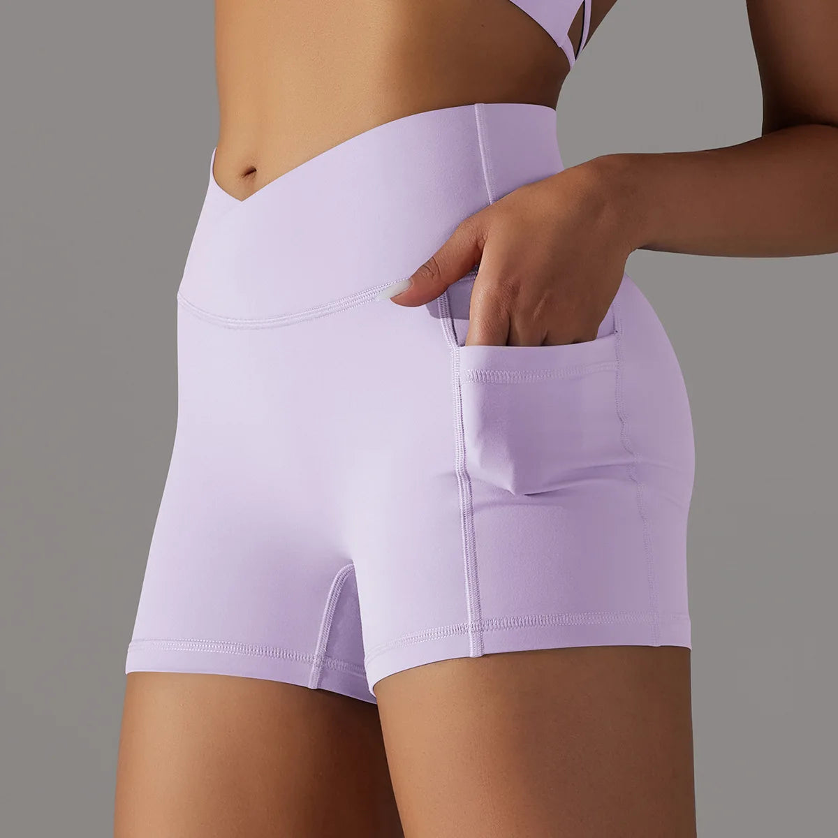 Short de Cintura Alta para Mulheres Lycra - RoupaFit™