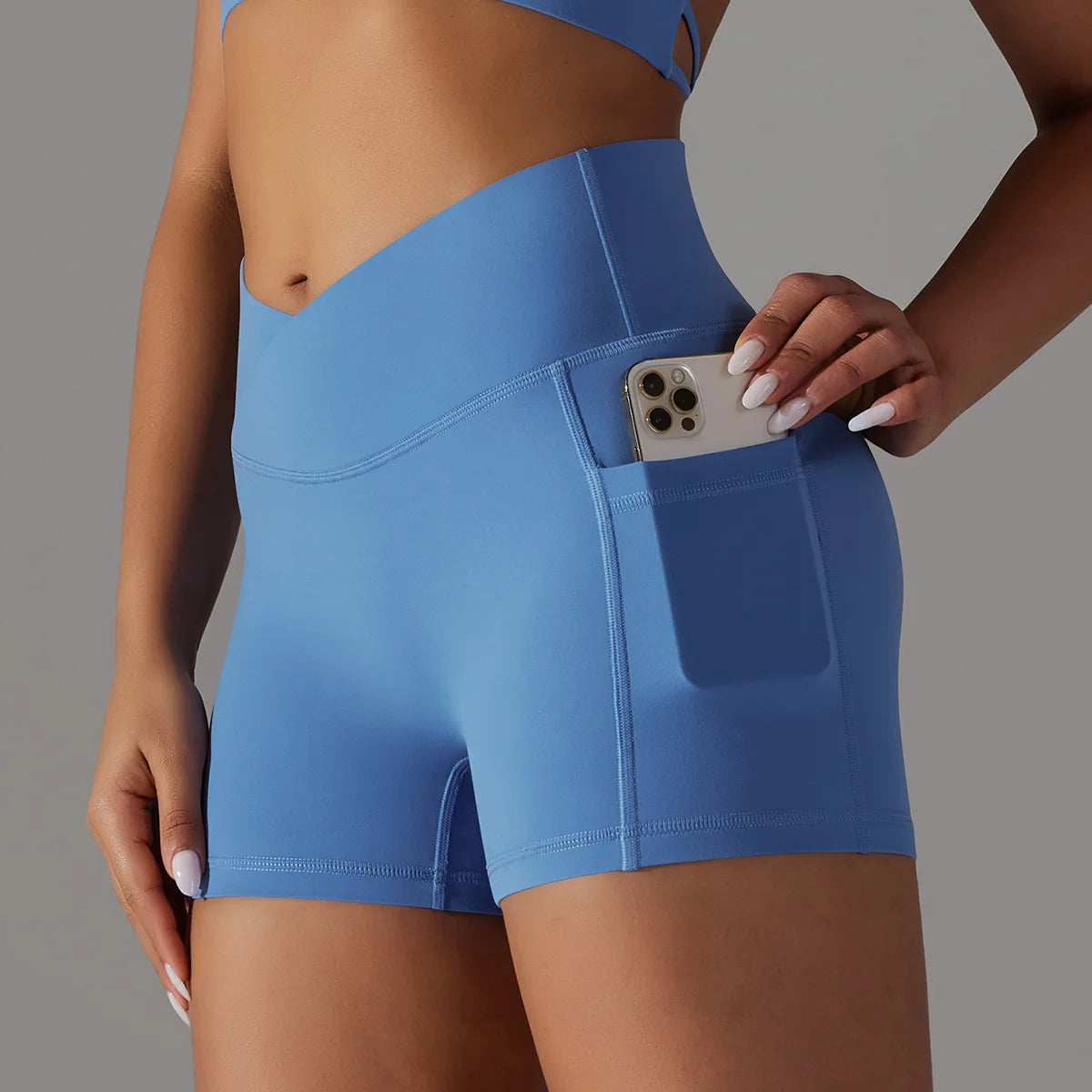 Short de Cintura Alta para Mulheres Lycra - RoupaFit™