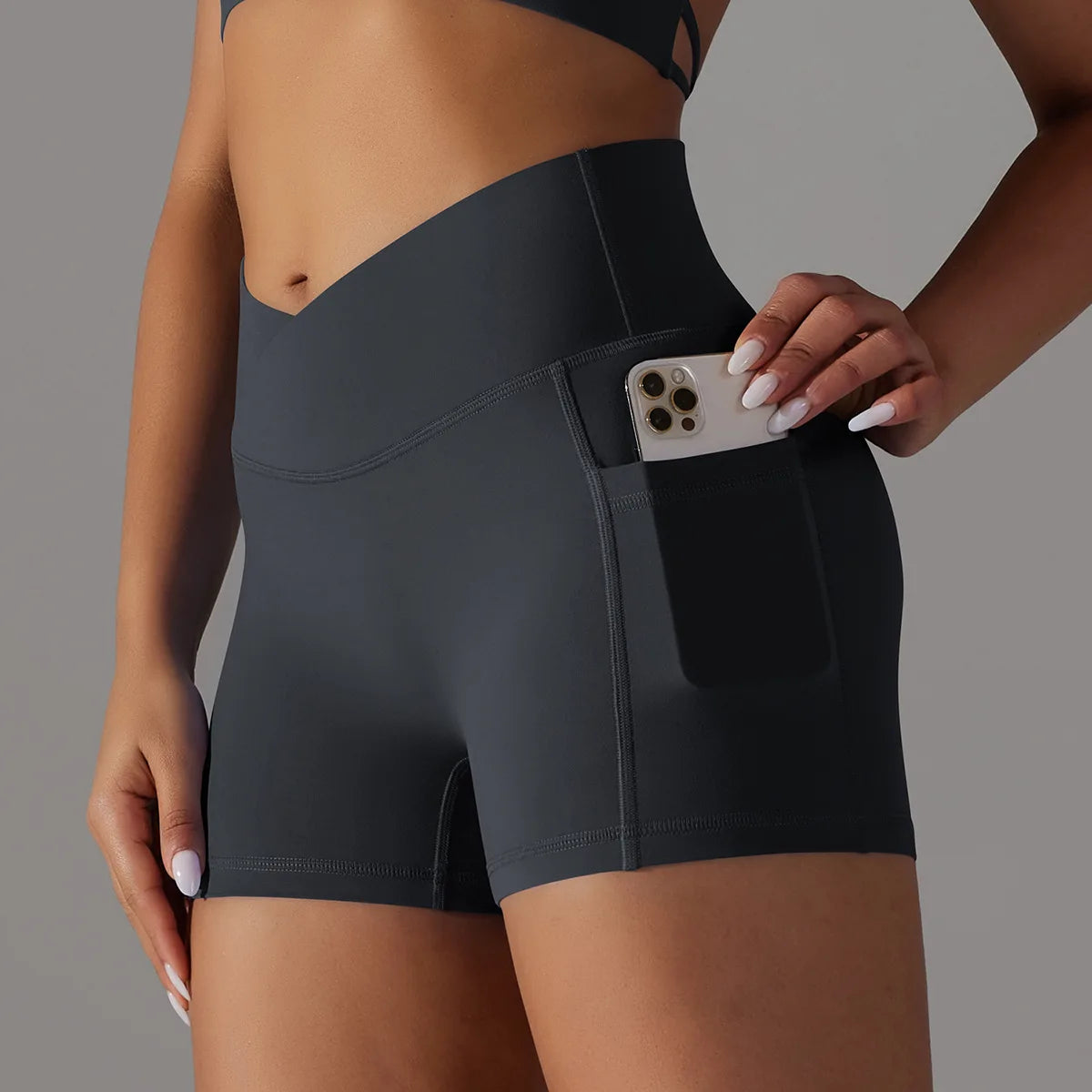 Short de Cintura Alta para Mulheres Lycra - RoupaFit™