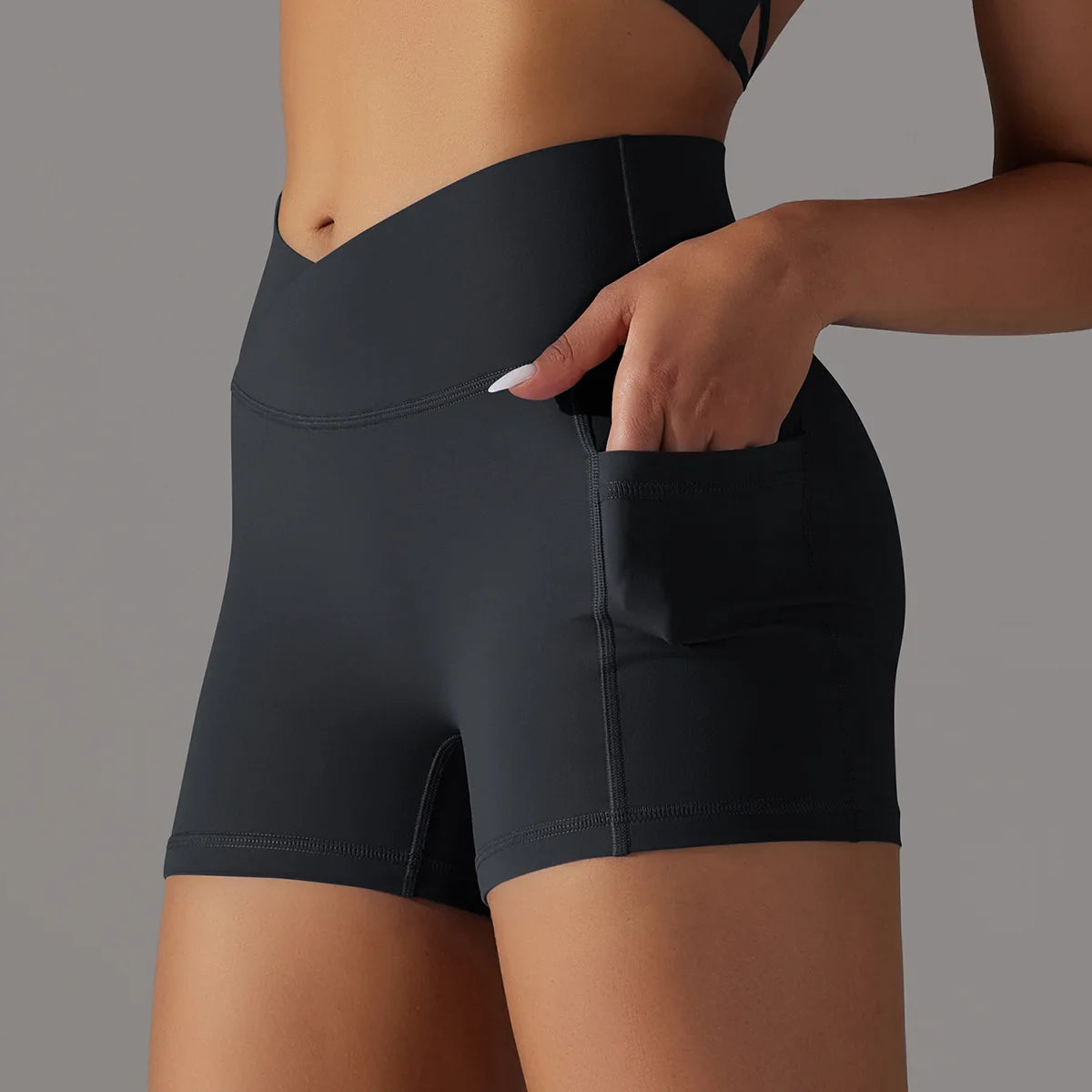 Short de Cintura Alta para Mulheres Lycra - RoupaFit™